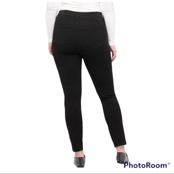 BLACK PONTE BUTTON FRONT SKINNY LEG - Picture 10 of 10